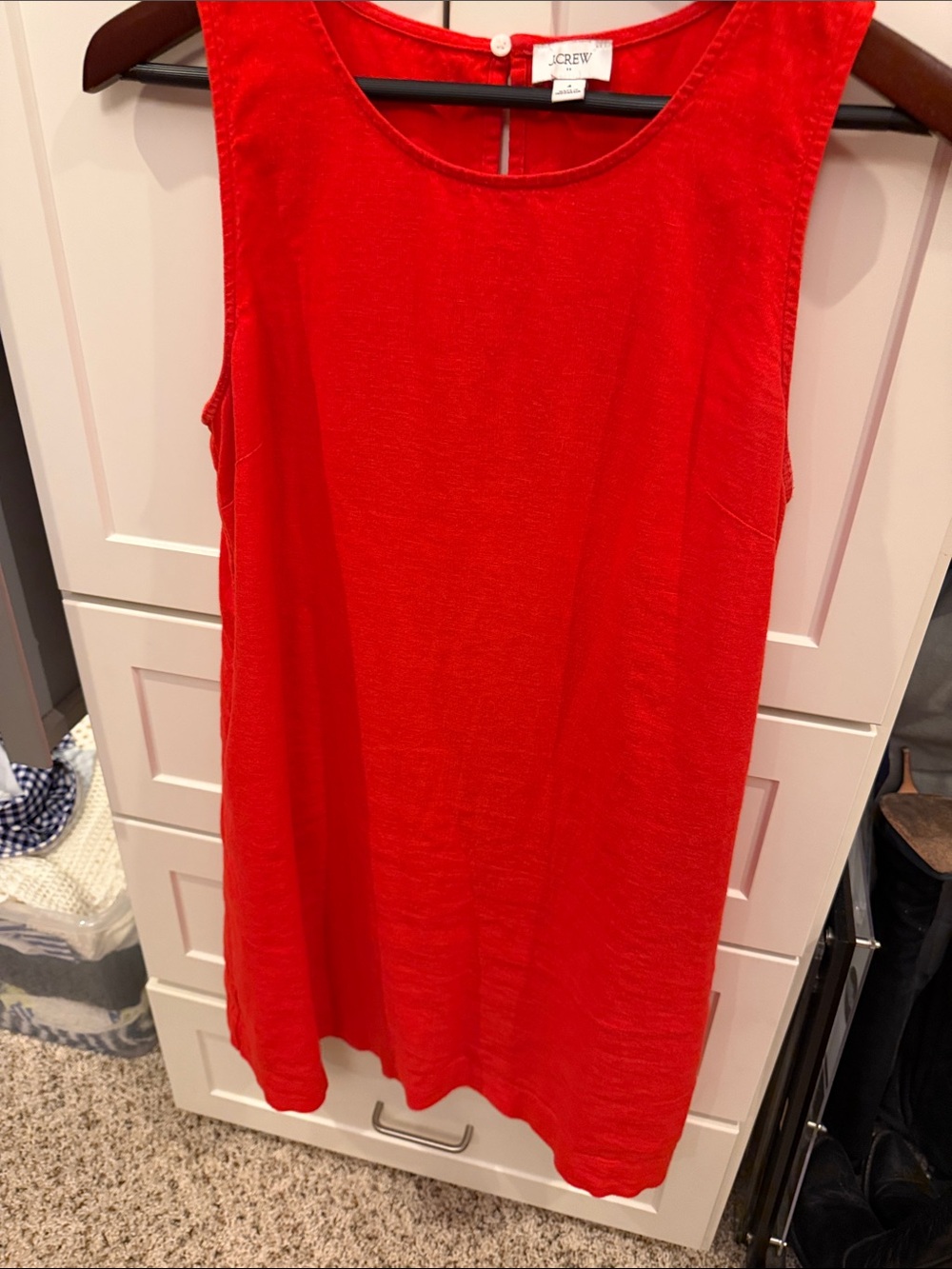 J. Crew Bright Red/Orange Sleeveless Tank Dress